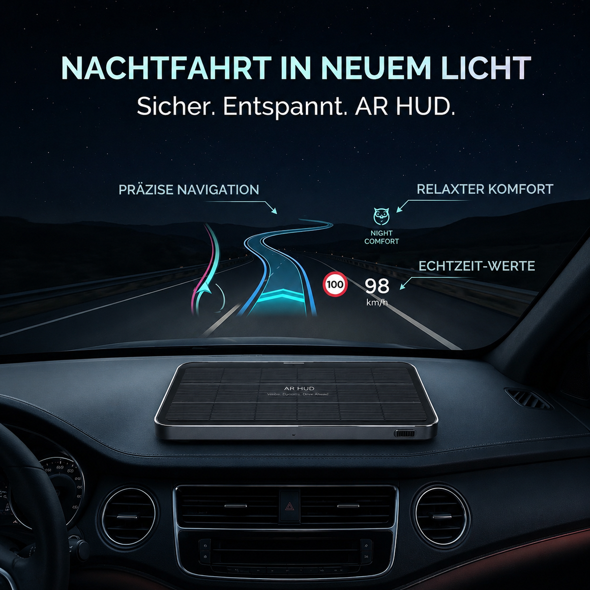 AR HUD Auto Head-Up Display – Echtzeit Navigation & Geschwindigkeit