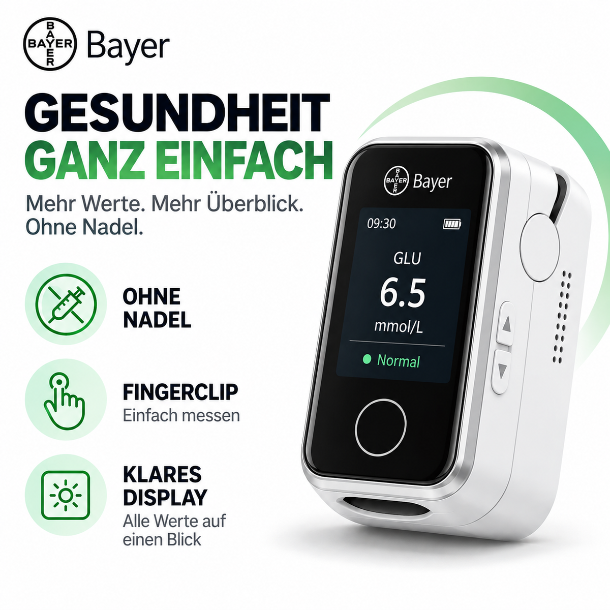 Bayer 12-in-1 Smartes Blutzuckermessgerät – moderne nicht-invasive Messung