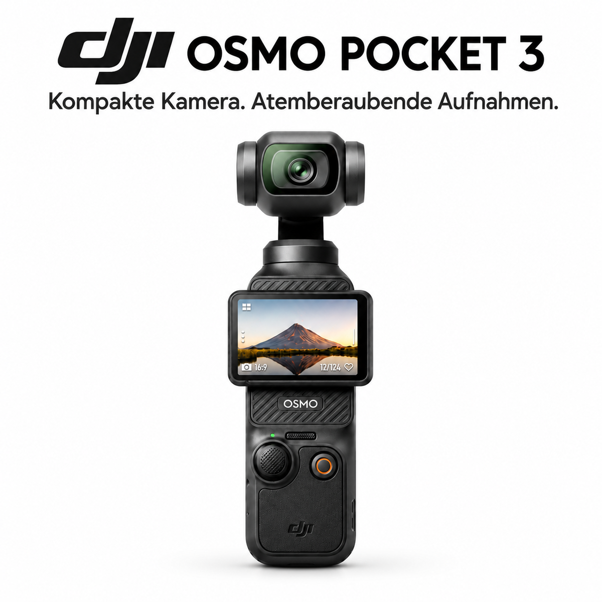 DJI Osmo Pocket 3 4K Vlog Kamera – Kompakte Handkamera mit 3-Achsen-Gimbal, Videokamera für YouTube, Reisen und Content Creator