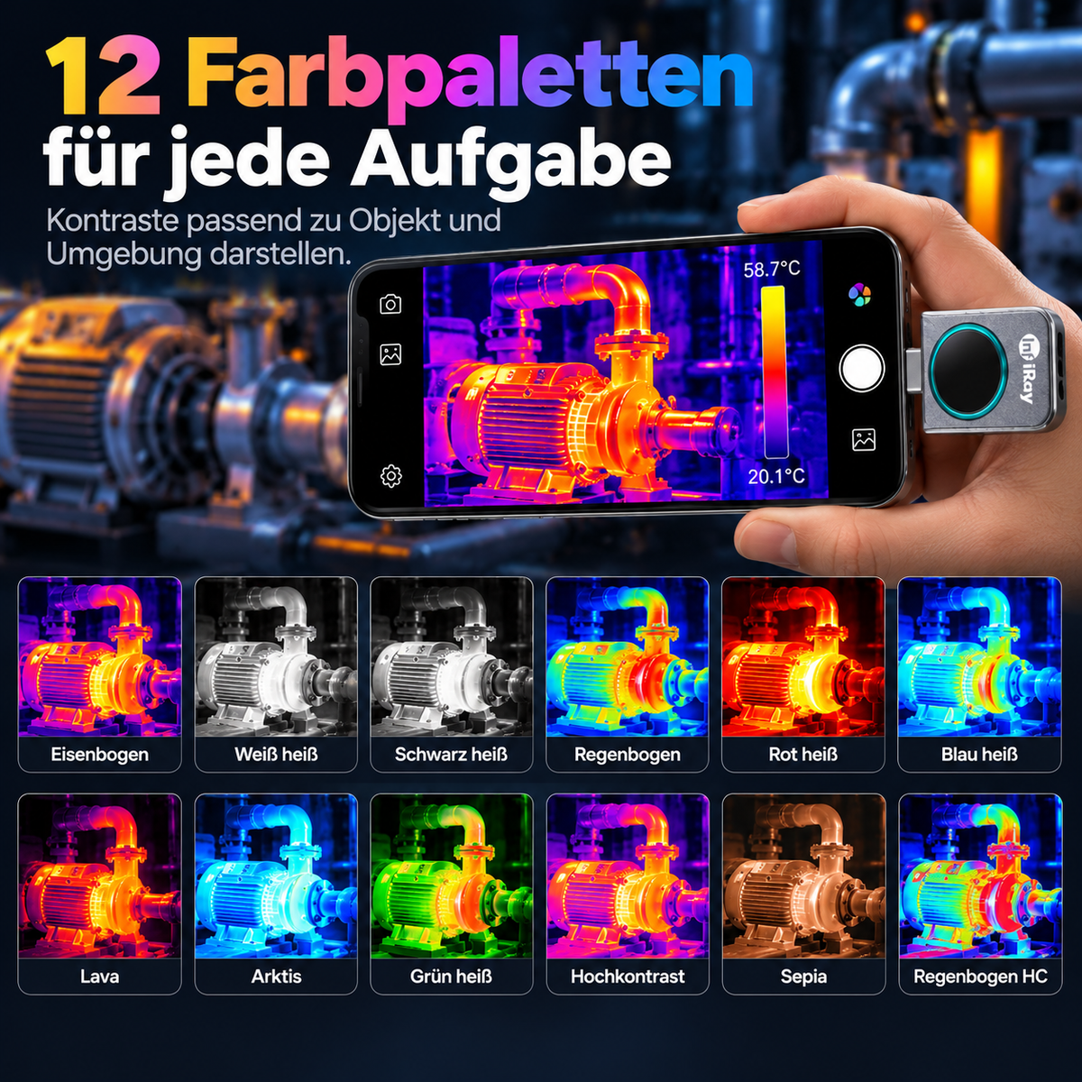 InfiRay P2 Pro Wärmebildkamera Handy – Infrarotkamera für Android & iPhone, USB-C / Lightning