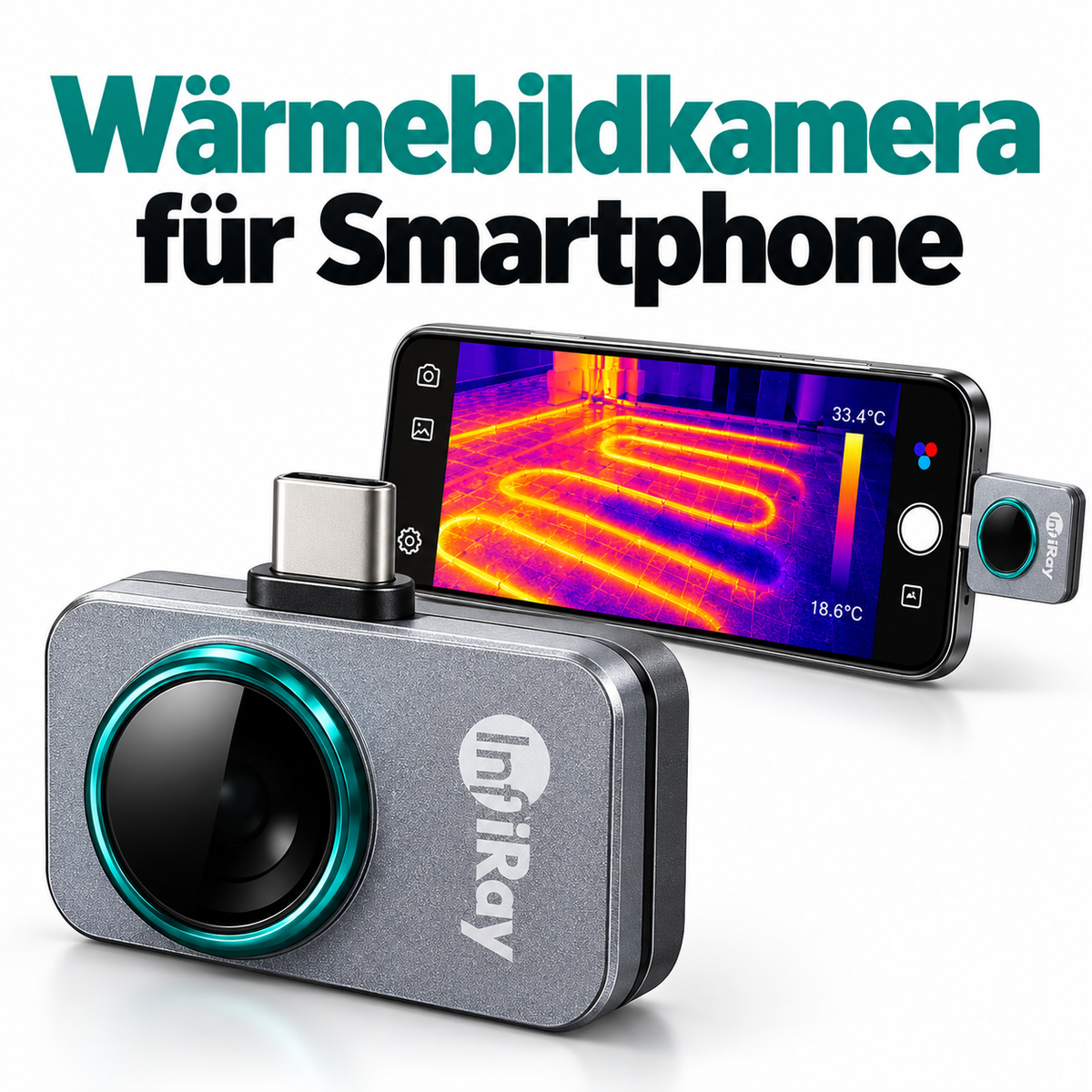 InfiRay P2 Pro Wärmebildkamera Handy – Infrarotkamera für Android & iPhone, USB-C / Lightning